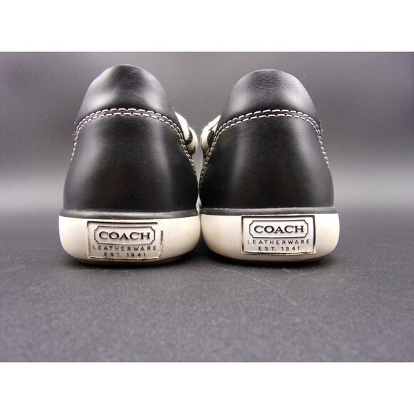 Coach Shoes Womens 5B Barrett Sneakers Black Logo Design F0007/J10 - Picture 4 of 11